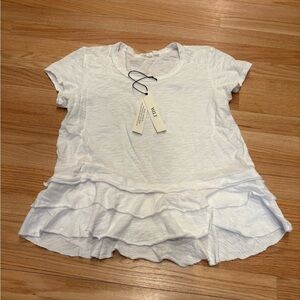 Wilt ruffled hem t shirt xs white like new